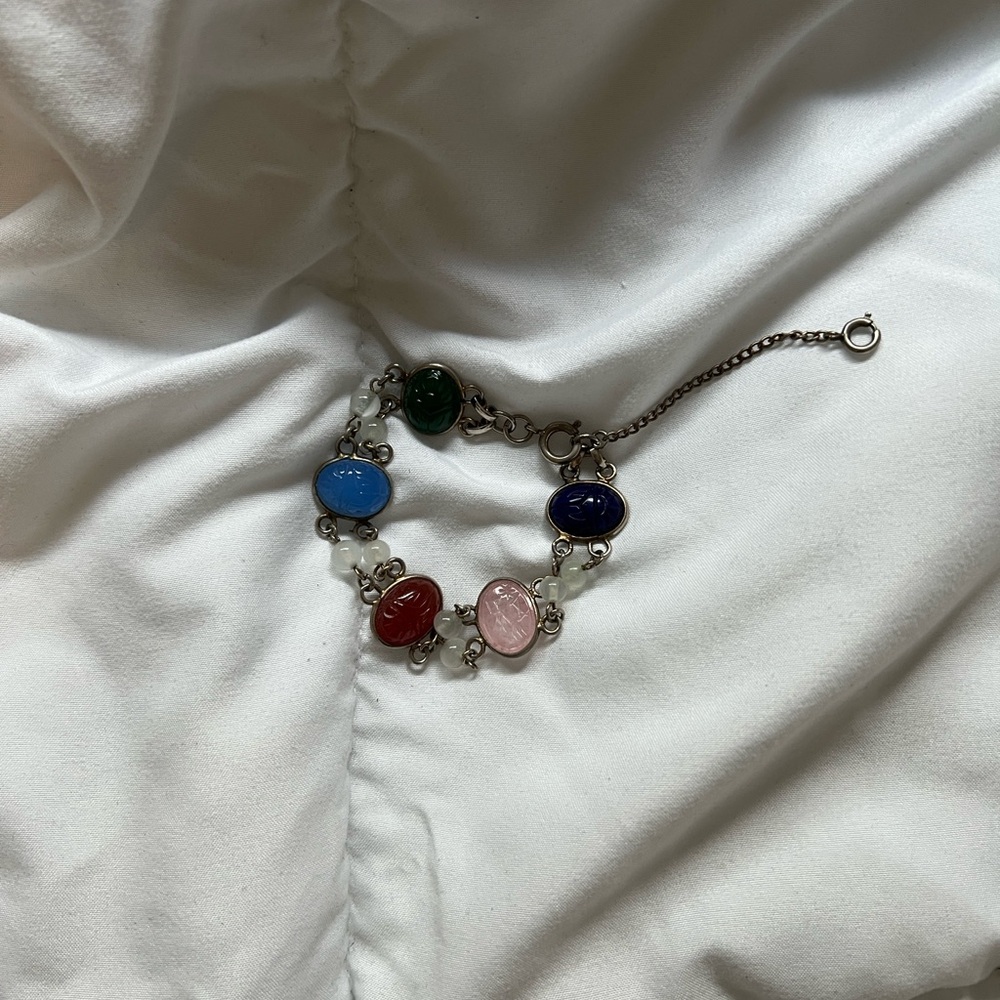 Multicolor scarab bracelet